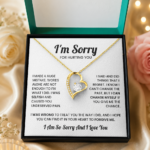 I’m Sorry Gifts For Her, Love Necklace, Earring, Nose Pin With Customized Message Card - Image 4