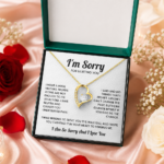I’m Sorry Gifts For Her, Love Necklace, Earring, Nose Pin With Customized Message Card - Image 7