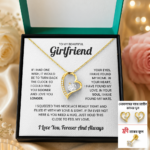 Gift for Girlfriend, Necklace, Earring, Nose Pin With Customized Message Card