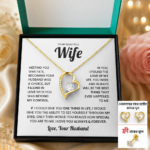 Personalized Gift for Wife Love Necklace, Earring, Nose Pin With Customized Message Card
