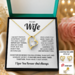 Gift for Wife, Necklace, Earring, Nose Pin With Customized Message Card